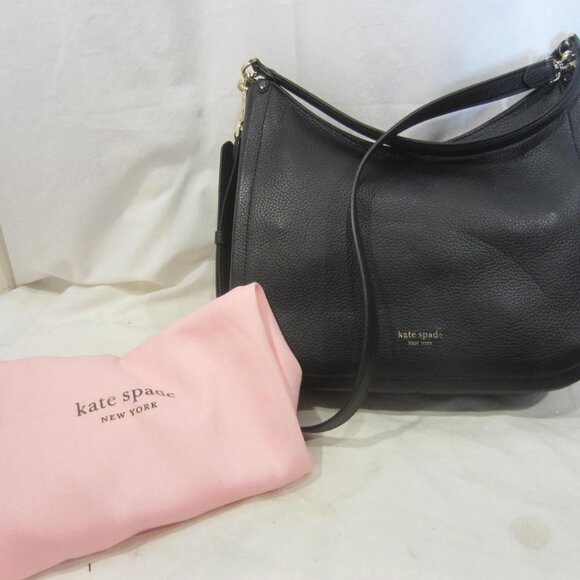 KATE SPADE Hobo Bag Black Pebble Leather - Picture 1 of 8